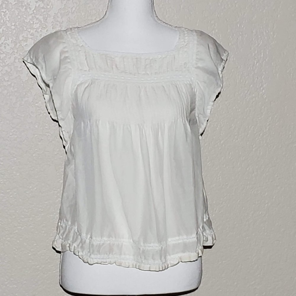 Joie Silk and Cotton Embroidered Blouse